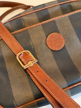Vintage Fendi Pequin Crossbody Bag